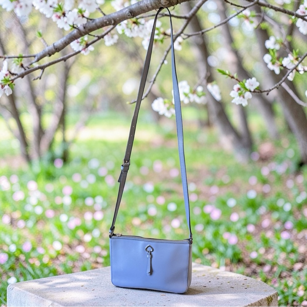 Kate Spade Adel Medium Top Zip Crossbody Shoulder Bag in Blueberry Cobbler 🫐🩵 - Picture 2 of 14